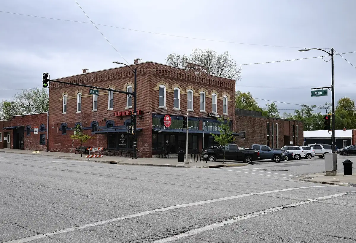 Downtown street corner in Gardner, Kansas